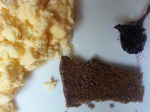Besides the standard egg-based breakfast fare, once in awhile, they have buckwheat pancakes. Makes sure to ask them to make it on a clean stove!