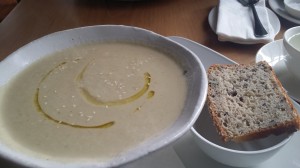 "Birds" in Cape Town: The mushroom soup came with a slice of gluten-free bread! Without prompting!