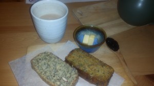 The perfect comfort food - bread with butter and jam, and a hot cup of perfectly made chai!
