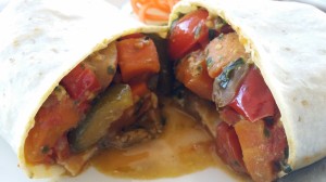 "Kauai" on Florida Road in Durban: This place actually has a variety of GF offerings. This is the Mediterranean Wrap! 