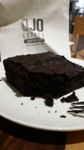 Plain gluten-free brownie at OJO Coffee in the Telawis, Bangsar. 