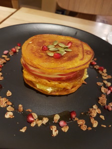 The pumpkin pancake... beautifully delivered! 
