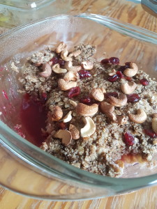 A juicy cherry crumble to demonstrate this delicious Adapt-a-Recipe process...